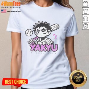 Awesome Yakyu Anime Baseballism ladies tee featuring vibrant graphics and a stylish design for anime and baseball fans.