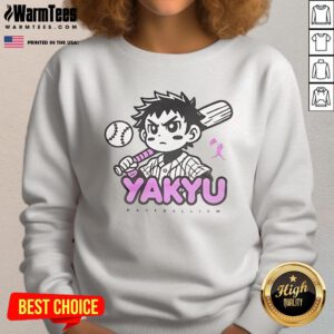 Awesome Yakyu Anime Baseballism sweatshirt featuring vibrant graphics and a cozy fit for baseball fans.