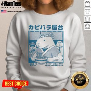 Cute capy food cart sweatshirt featuring a playful capybara design, perfect for cozy casual wear.