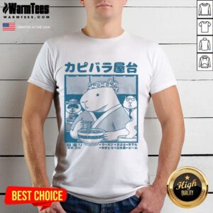 Adorable Cute Capy Food Cart T-Shirt featuring a whimsical capybara design on a vibrant background.