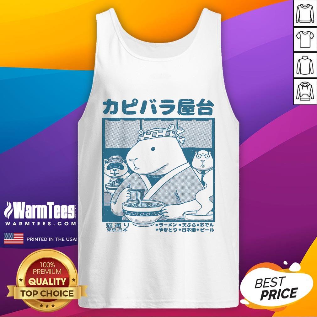 Adorable Cute Capy Food Cart Tank Top featuring a playful capybara design, perfect for casual summer outings.