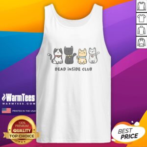 Adorable cats on a Cute Dead Inside Club tank top, perfect for cat lovers and quirky fashion enthusiasts.