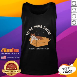 Model wearing a Cute I'd Be More Social tank top, showcasing a playful design perfect for casual outings and summer wear.
