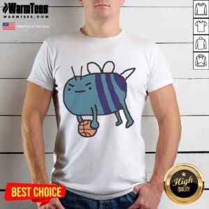 Alt Text: Cute James Plowright Charlotte Hornets NBA bee art t-shirt featuring vibrant colors and a playful design.