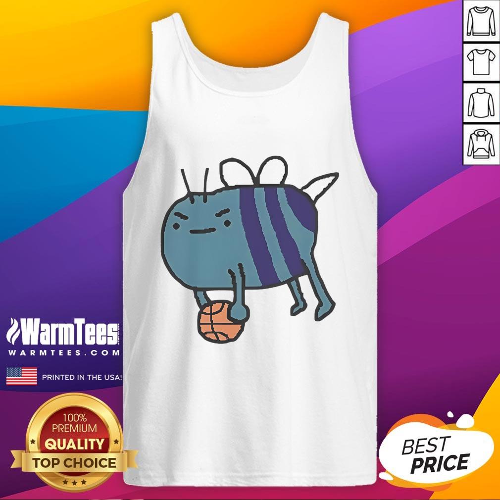 Adorable James Plowright Charlotte Hornets NBA bee art tank top featuring vibrant colors and playful design.