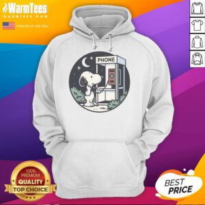 Adorable Snoopy doggy phone home hoodie design featuring a playful Snoopy illustration on a cozy sweatshirt.