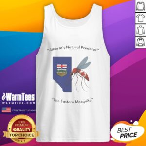Funny Alberta's Natural Predator Eastern Mosquito tank top design featuring a humorous graphic and vibrant colors.