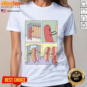 Funny cool hot dog dress ladies tee featuring a playful hot dog graphic, perfect for casual summer outings and food lovers.