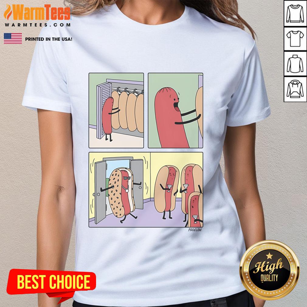 Funny cool hot dog dress ladies tee featuring a playful hot dog graphic, perfect for casual summer outings and food lovers.