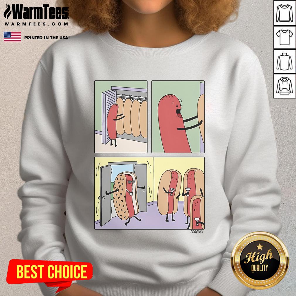 Funny cool hot dog dress sweatshirt featuring a playful hot dog graphic, perfect for quirky fashion lovers.