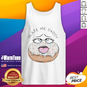 Funny Glaze Me Daddy donut adult humor tank top featuring a playful graphic design and vibrant colors.