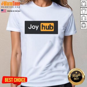 Funny Joy Hub Typo Ladies Tee featuring a humorous graphic design, perfect for casual wear and making a statement.
