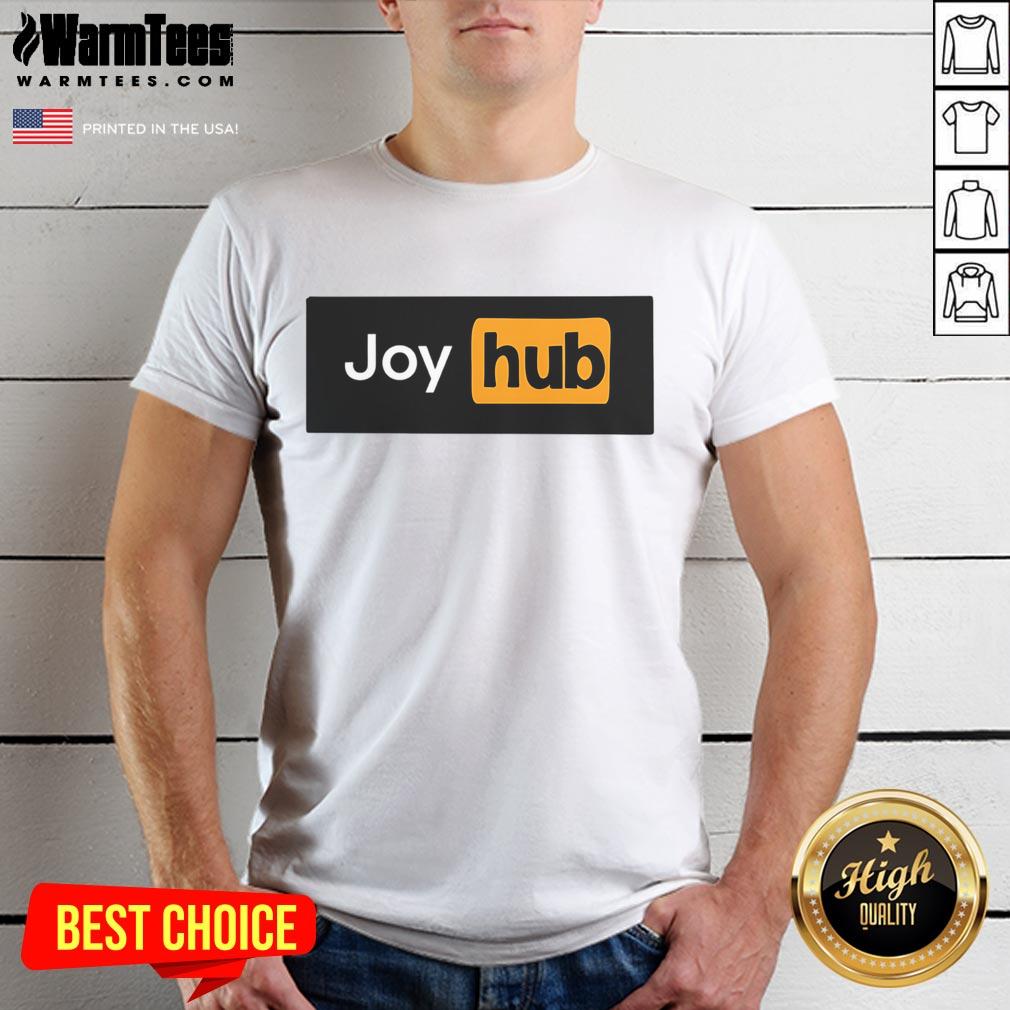 Funny Joy Hub Typo T-Shirt featuring a humorous misspelling, perfect for casual wear and laughter.