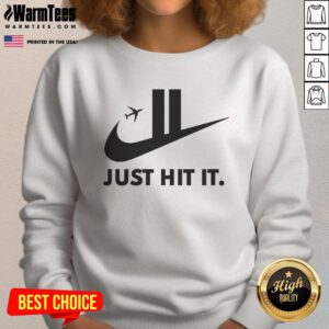 Funny Just Hit It 911 logo parody sweatshirt featuring a humorous design perfect for casual wear and unique style.