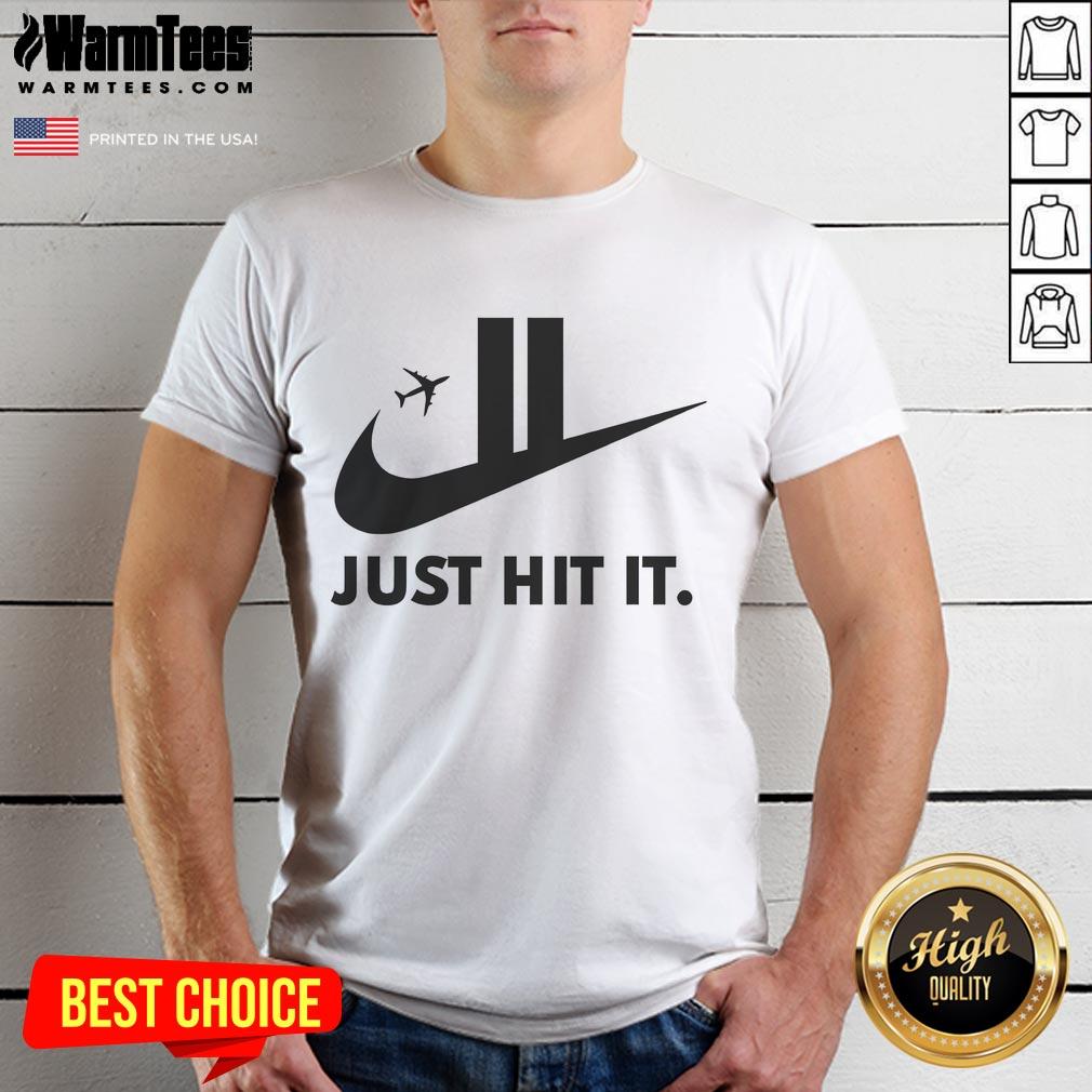 Funny Just Hit It 911 Logo Parody T-Shirt featuring a humorous design, perfect for casual wear and laughter.
