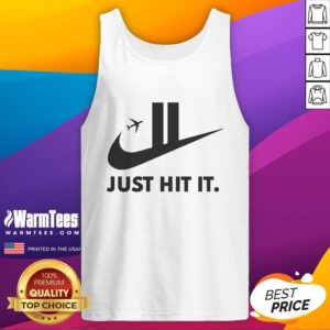 Funny Just Hit It 911 logo parody tank top featuring a humorous design perfect for casual wear and laughs.