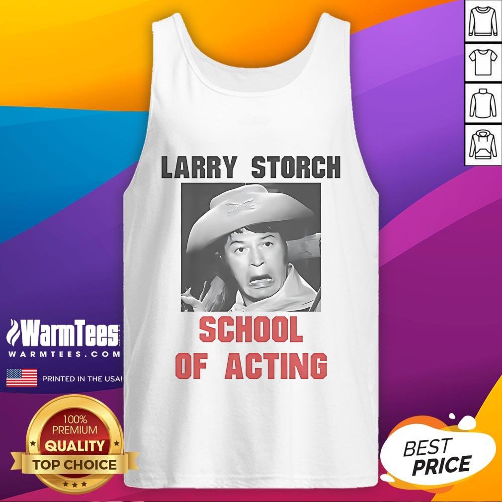 Funny Larry Storch School of Acting tank top featuring a playful design, perfect for comedy fans and aspiring actors.