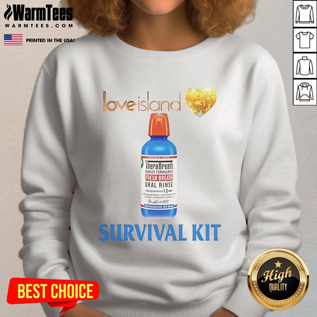 Funny Love Island Survival Kit Sweatshirt featuring playful graphics for fans of the popular reality show.