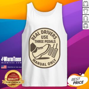 Funny manual-only car enthusiast art tank top featuring a playful design for car lovers and gearheads.
