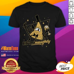 Alt Text: Funny Naughty Illuminati Triangle Bill Cipher T-Shirt from Gravity Falls featuring a playful design and vibrant colors.