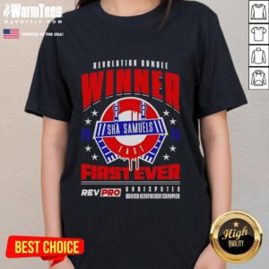 2025 Ladies Tee celebrating the Funny Revolution Rumble Winner with vibrant colors and playful design.