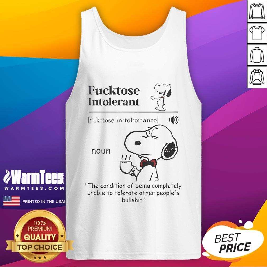 Funny Snoopy tank top design for lactose intolerant fans, featuring a humorous graphic and vibrant colors.