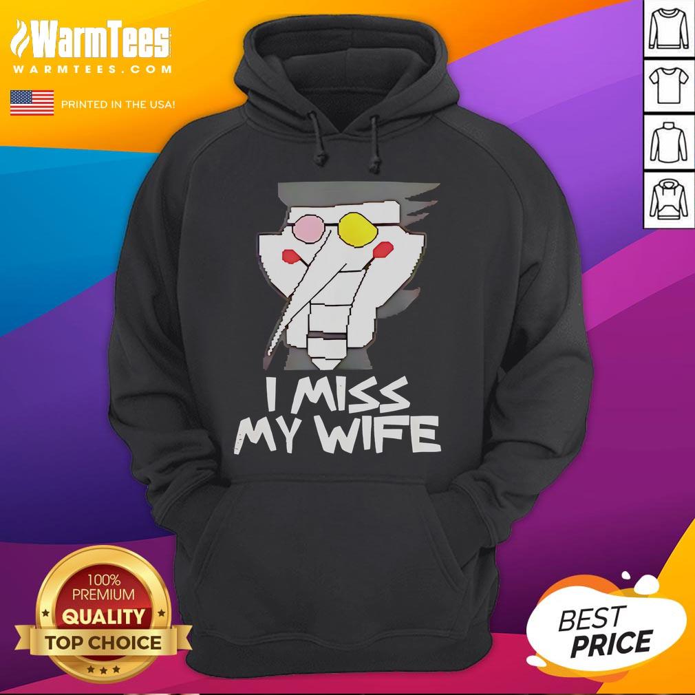 Funny Spamton Deltarune I Miss My Wife hoodie design featuring vibrant colors and playful graphics inspired by the game.