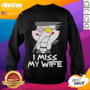 Funny Spamton Deltarune I Miss My Wife sweatshirt featuring a quirky design and vibrant colors, perfect for fans.