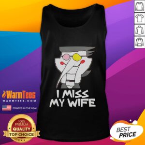 Funny Spamton Deltarune I Miss My Wife tank top featuring a humorous graphic and vibrant colors for fans of the game.