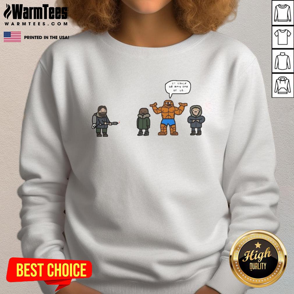 Funny Fantastic Four sweatshirt featuring a humorous design, perfect for fans of the iconic superhero team.