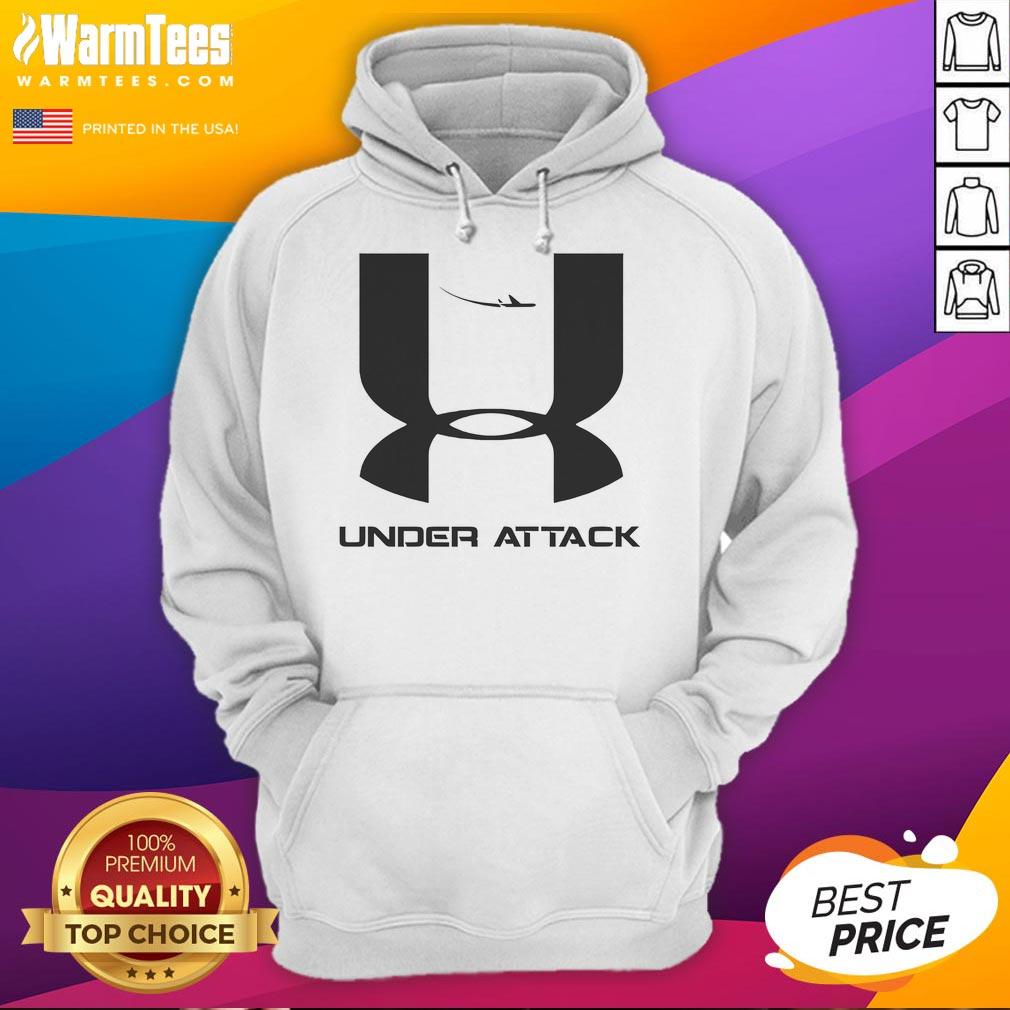 Funny Under Attack 911 logo parody hoodie featuring a humorous design perfect for casual wear and comedy lovers.