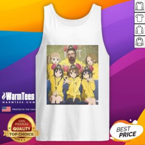 Funny Walter White Breaking Bad anime tank top featuring K-On! girls, perfect for fans of both series.
