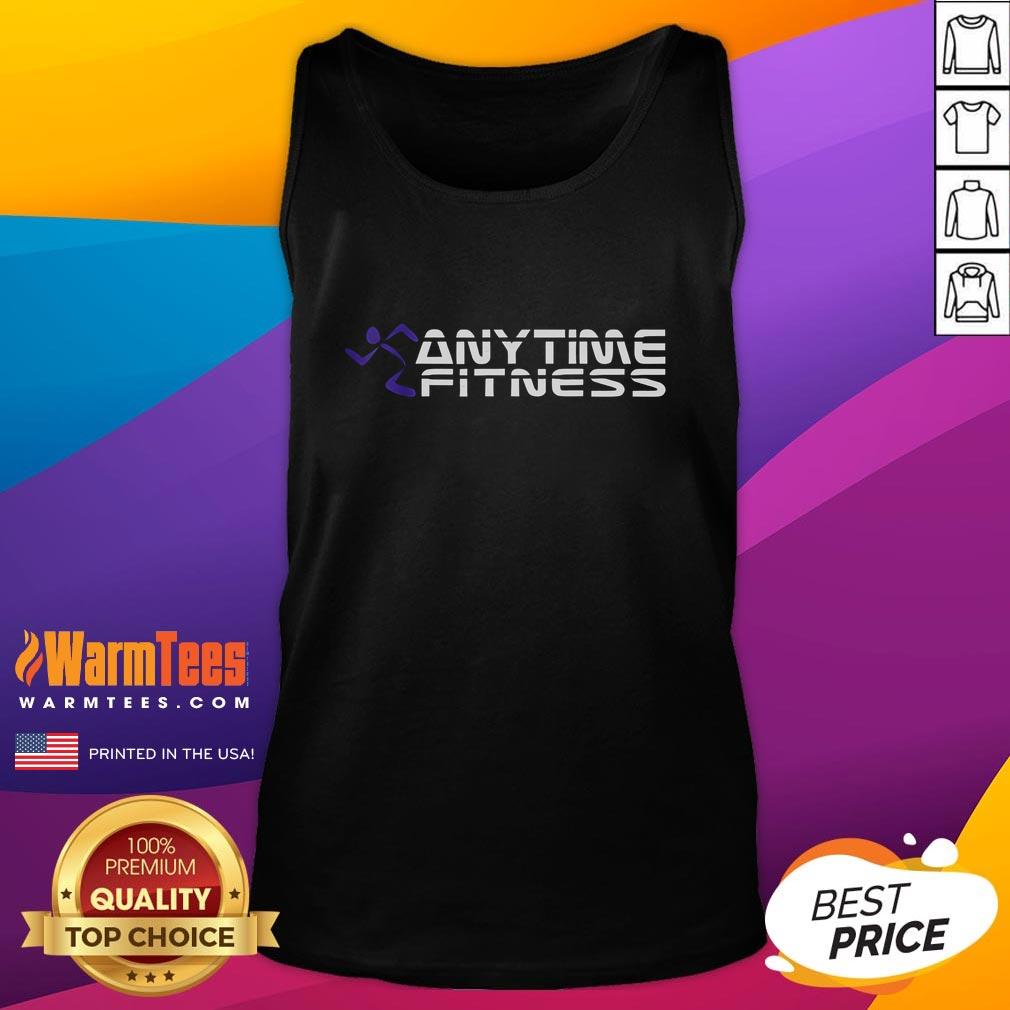 Alt Text: Stylish Good Anytime Fitness Tank Top for workouts, featuring breathable fabric and a comfortable fit for any fitness activity.