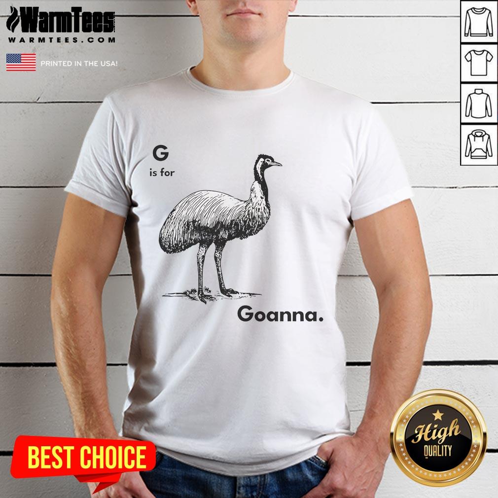 Good G Is For Goanna T-Shirt featuring a colorful goanna graphic on a stylish tee, perfect for reptile lovers.