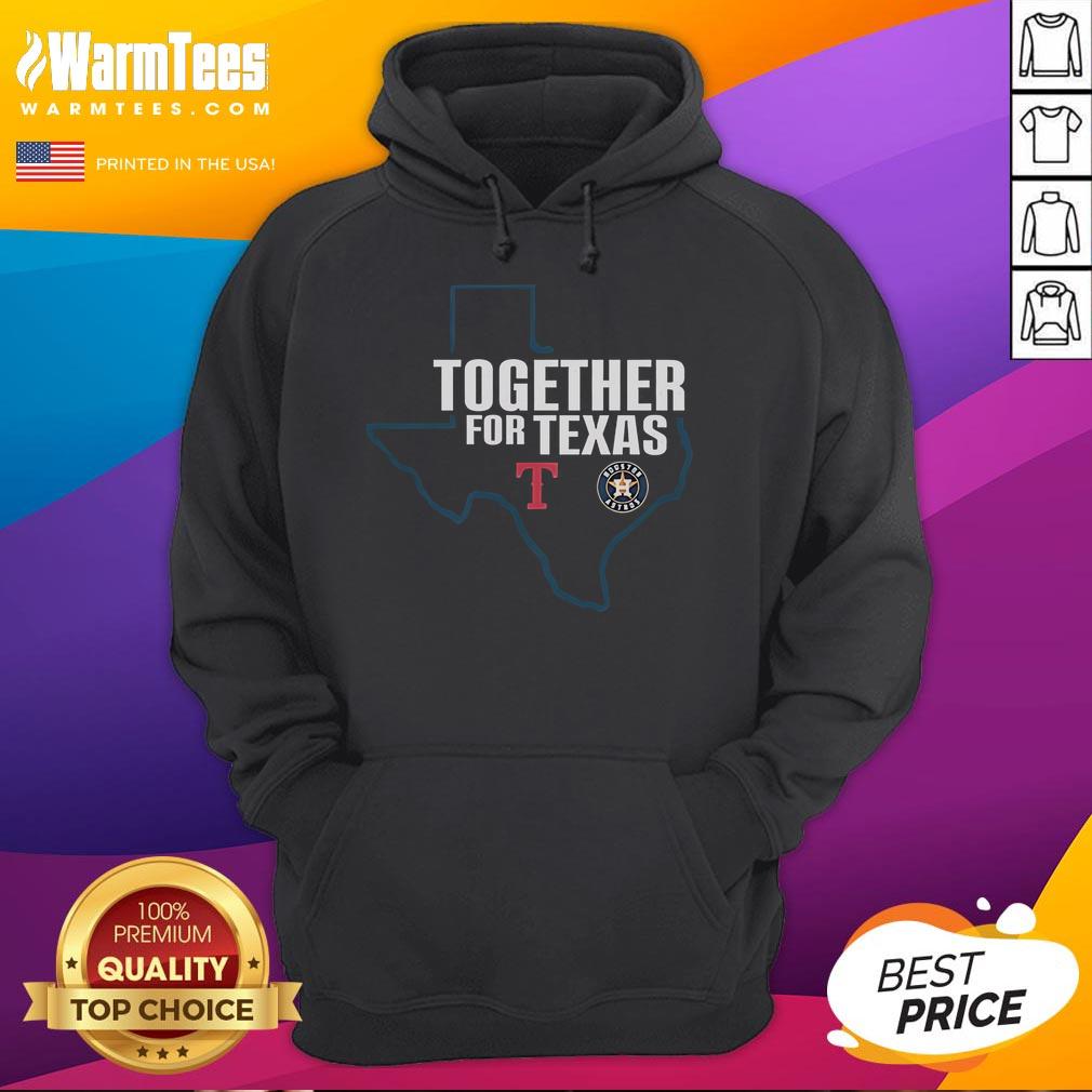 Good Houston Astros and Texas Rangers together for Texas hoodie featuring team logos and vibrant colors.