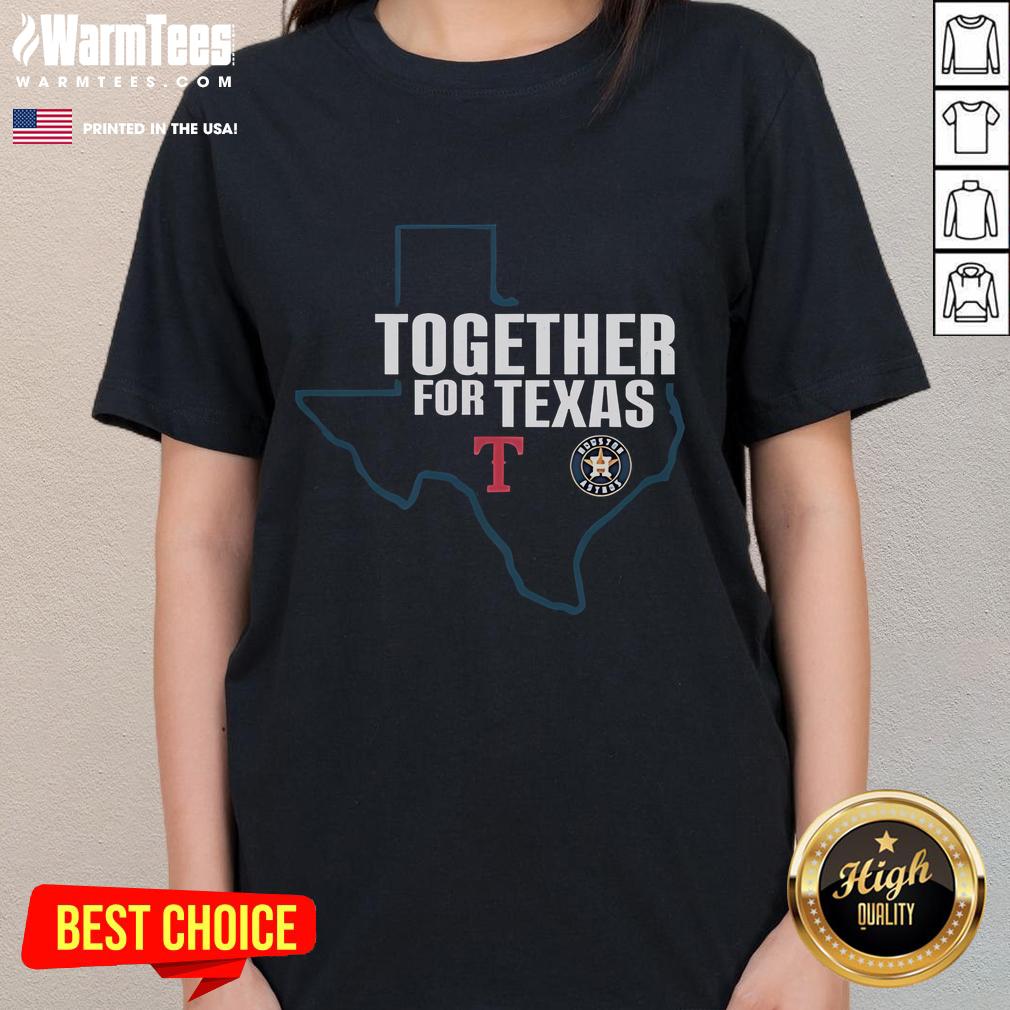 Good Houston Astros and Texas Rangers together for Texas Ladies Tee, showcasing team spirit and style in vibrant colors.