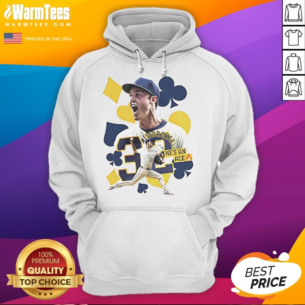 Alt Text: Good Jacob Misiorowski Milwaukee Brewers hoodie showcasing his ace status in baseball fashion.