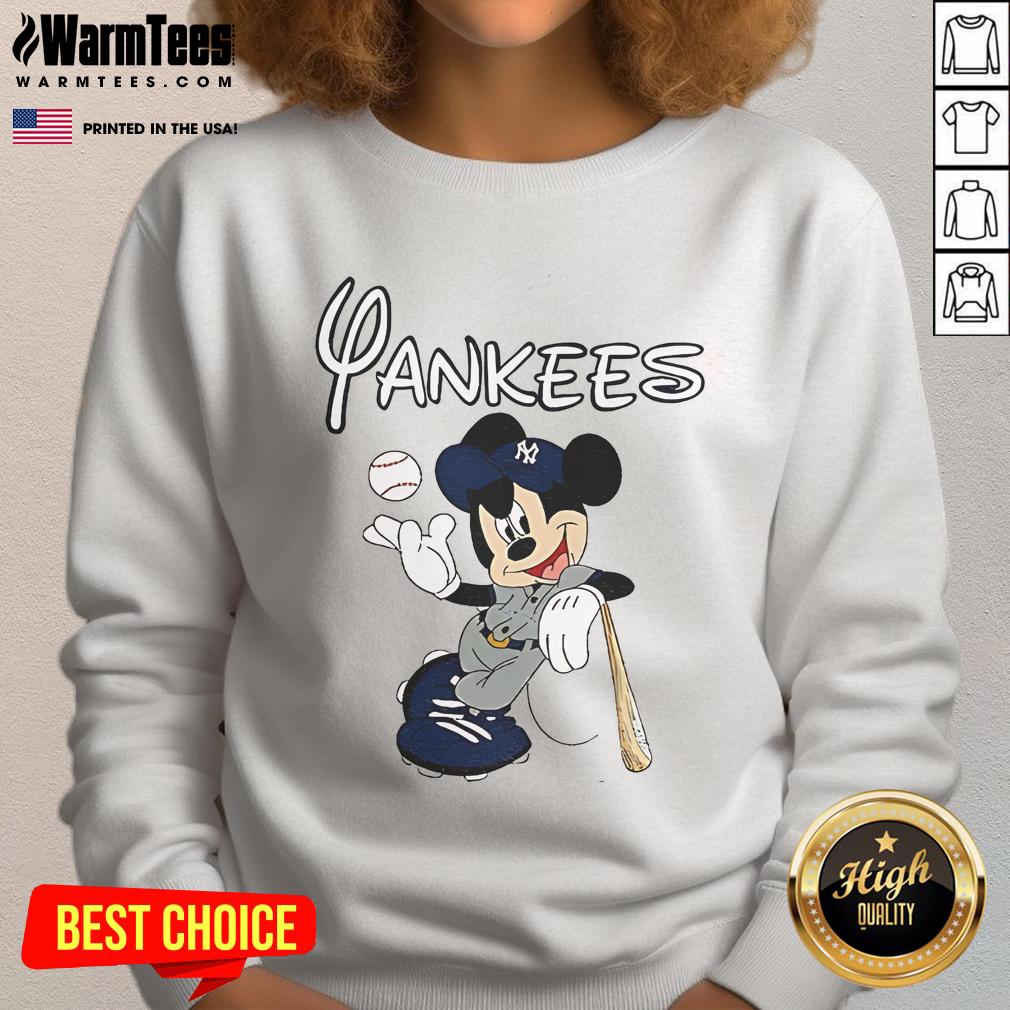 Alt Text: Good Mickey New York Yankees baseball sweatshirt featuring a classic design and vibrant colors, perfect for fans.