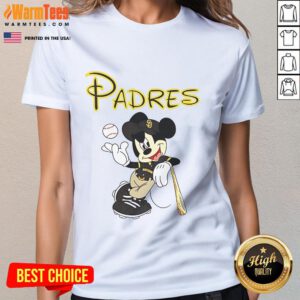 Good Mickey San Diego Padres baseball ladies tee featuring a stylish design in team colors, perfect for fans.