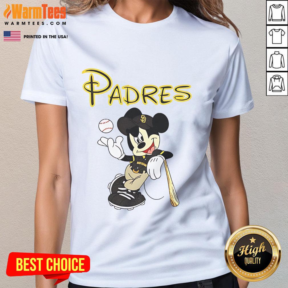 Good Mickey San Diego Padres baseball ladies tee featuring a stylish design in team colors, perfect for fans.