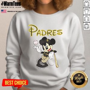 Good Mickey San Diego Padres baseball sweatshirt featuring team colors and logo, perfect for fans and casual wear.