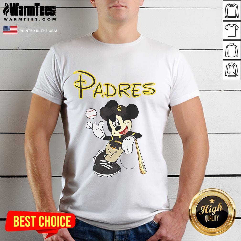 Alt Text: Good Mickey San Diego Padres baseball T-shirt featuring vibrant graphics and a comfortable fit for fans.
