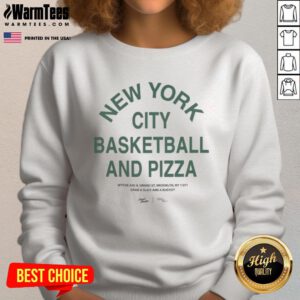 Enjoy basketball and pizza in Brooklyn, NY - Grab a slice and a 'Bucket' sweatshirt at Wythe Ave and Grand St.