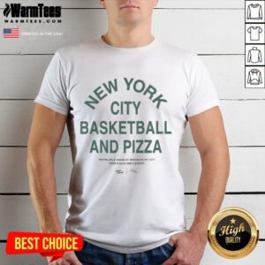 Good New York City basketball and pizza t-shirt featuring Wythe Ave & Grand St, Brooklyn, NY 11211, perfect for fans.