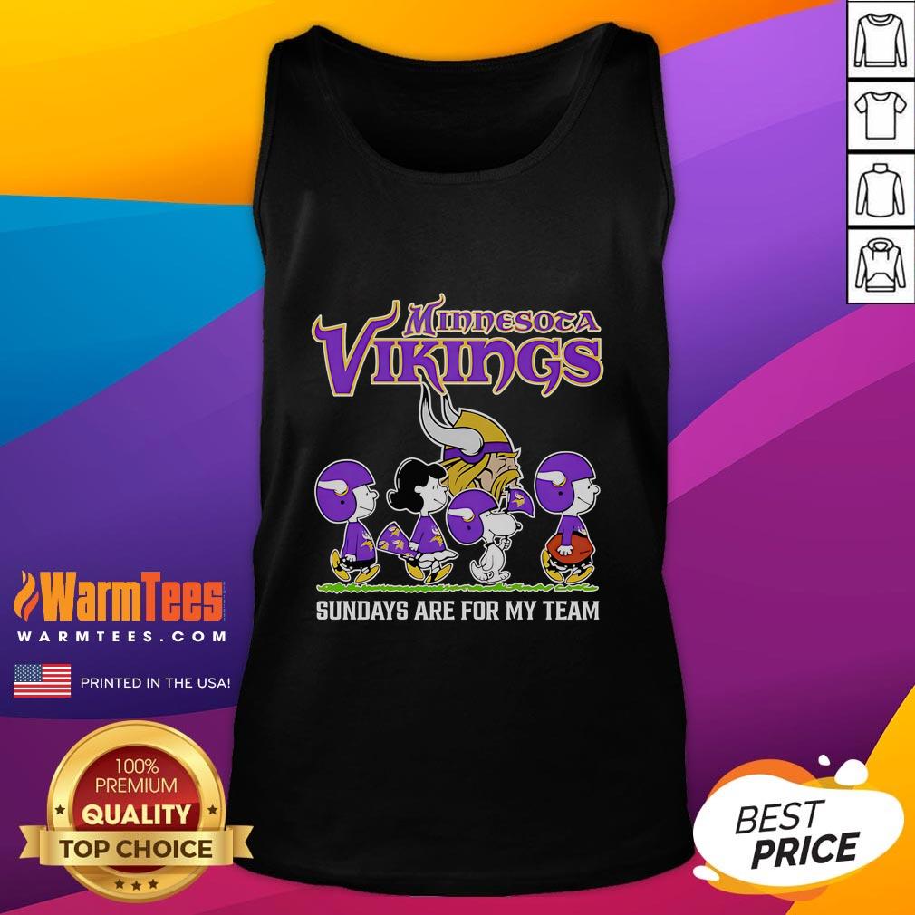 Good Peanuts Minnesota Vikings 'Sundays Are For My Team' tank top in team colors, perfect for game day attire.