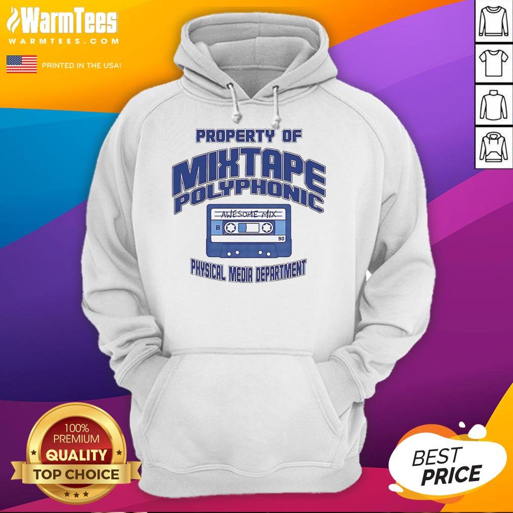 Good Property Mixtape Polyphonic Physical Media Department hoodie featuring vibrant design and cozy fit.