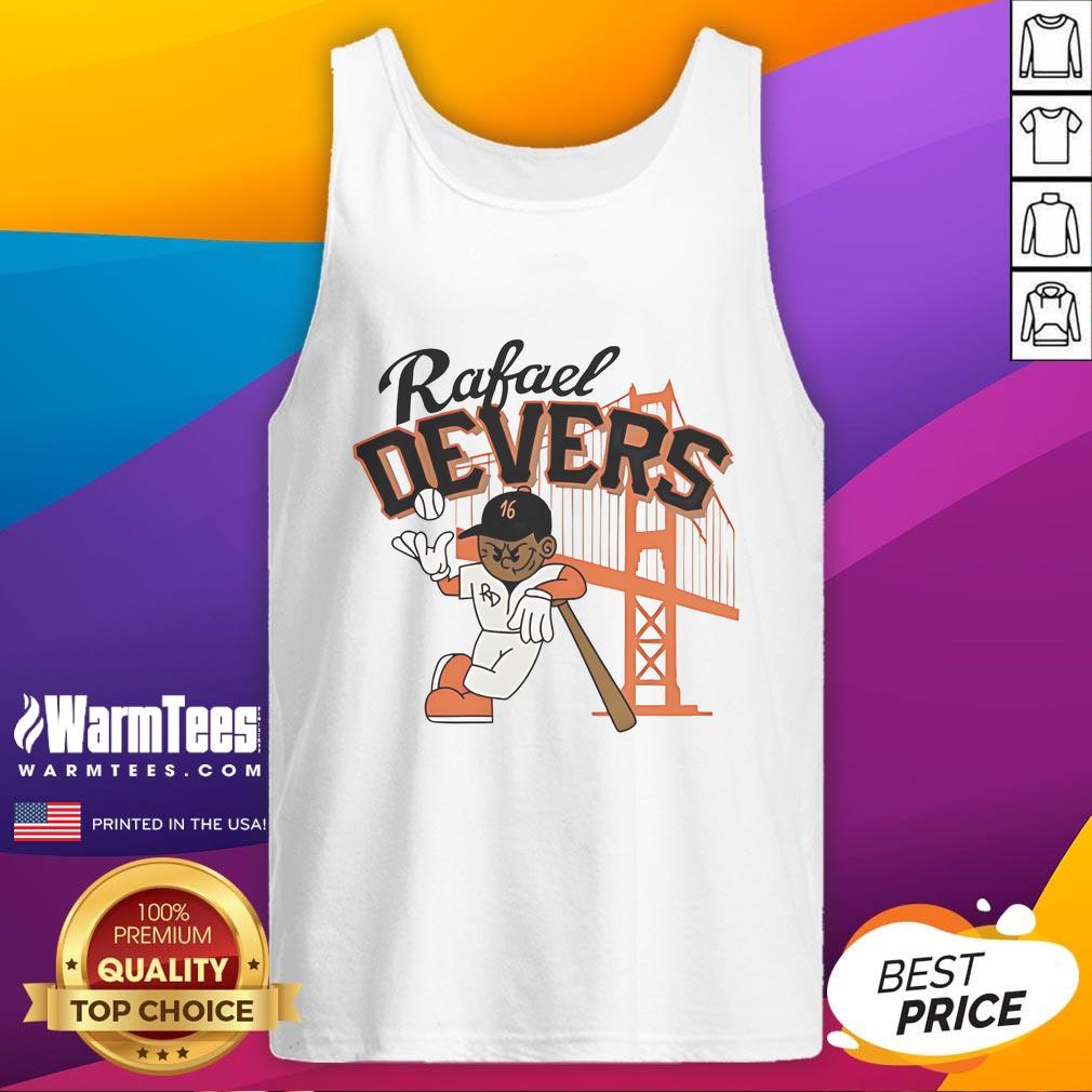 Rafael Devers in a Boston Red Sox mid-summer tank top, showcasing team spirit and summer style on the baseball field.