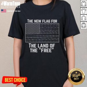 Good The New Flag for the Land of the Free Ladies Tee featuring patriotic design and comfortable fit for women.