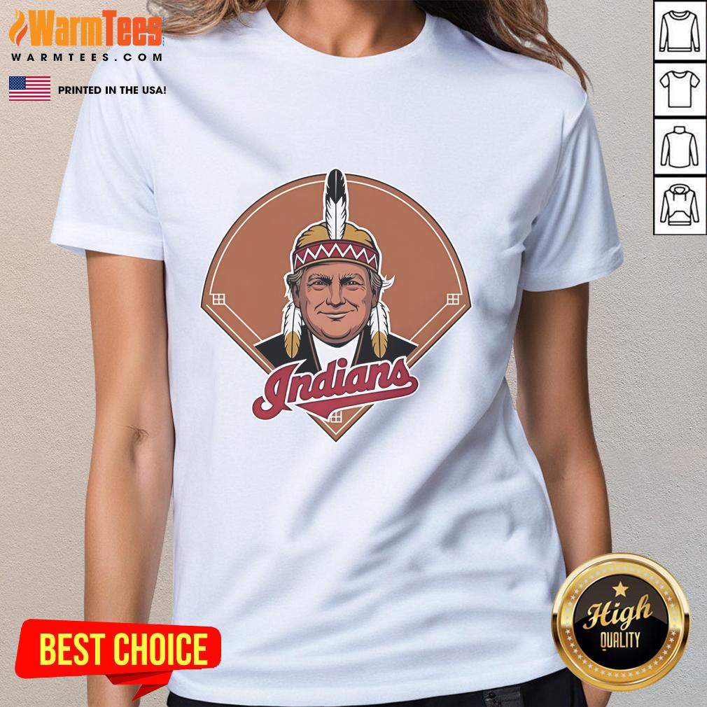 Good Trump Chief Wahoo X Cleveland Guardians logo ladies tee featuring vibrant graphics and a stylish design.