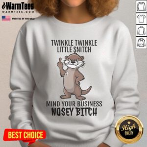 Good Twinkle Twinkle Little Snitch sweatshirt featuring a playful otter design, perfect for a humorous gift.